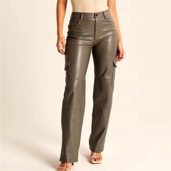 Abercrombie Finch, 90s relax high-rise leather pants - Picture 4 of 9